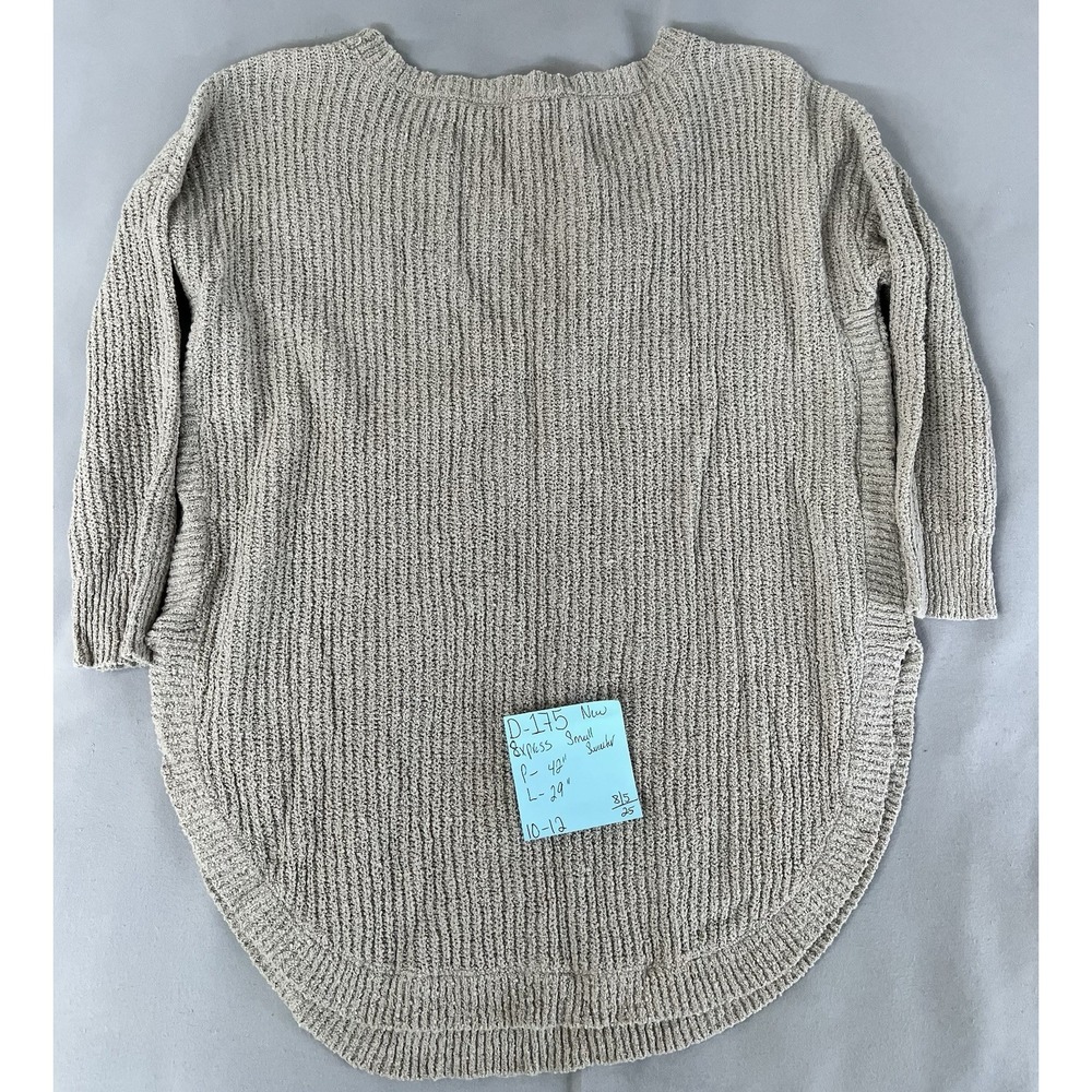Express Beige Knit circle Hem Sweater Size Small NWT Women's - Picture 12 of 12